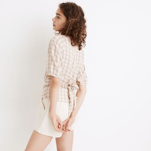 Madewell Tops - Madewell Sweetheart Gingham Wrap Top